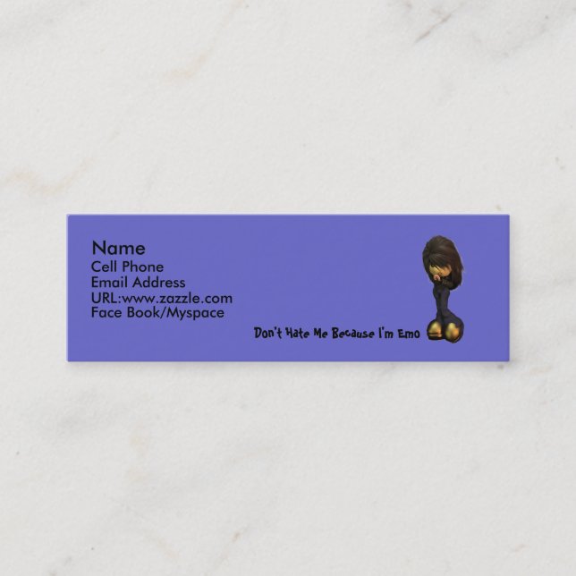 Carte de profil de fille de Lil Emo (Devant)