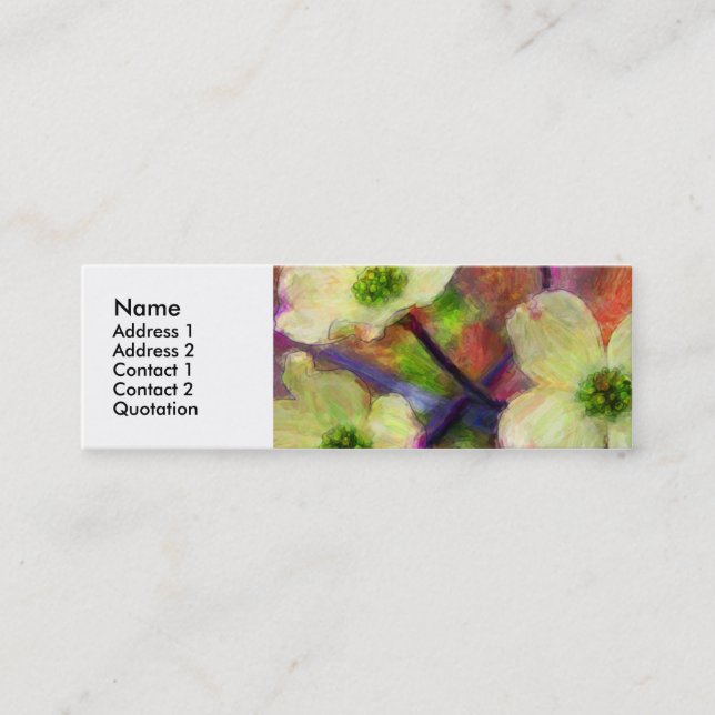 Carte de profil de fleur de cornouiller (Devant)