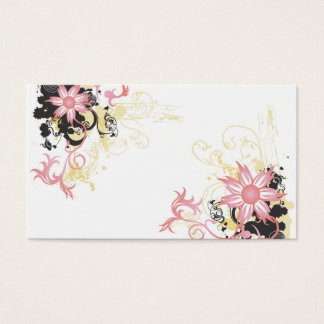 Carte de profil de fleurs roses