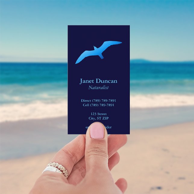 Carte de profil de goéland volant (Modern Minimalist Bird Business Cards)