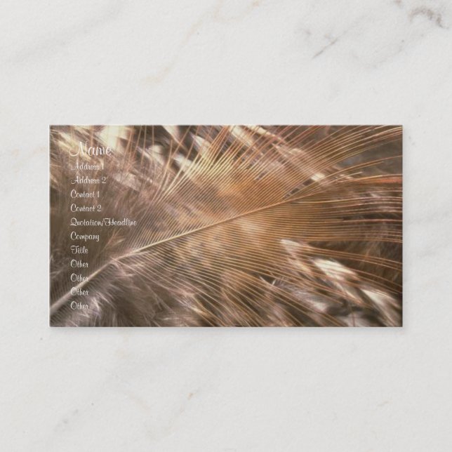 Carte de profil de plumes (Devant)