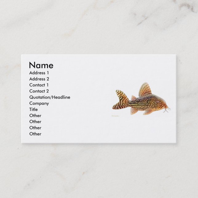 Carte de profil de poisson-chat de Corydoras (Devant)
