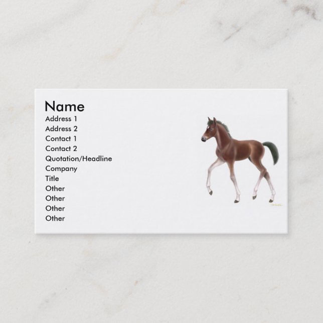 Carte de profil de poulain de trot (Devant)
