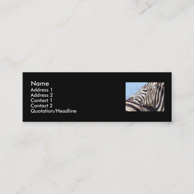 Carte de profil de zèbre (Devant)