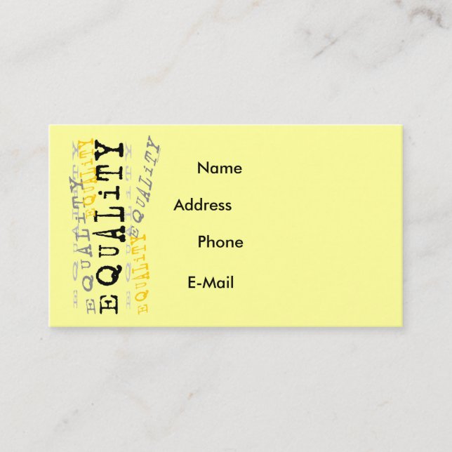 Carte de profil d'égalité (Devant)