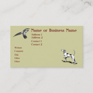 Carte de profil d'entreprise Chasse au chien et au