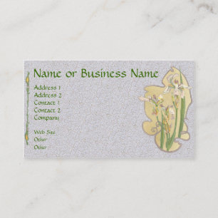 Carte de profil d'entreprise jaune Iris Floral