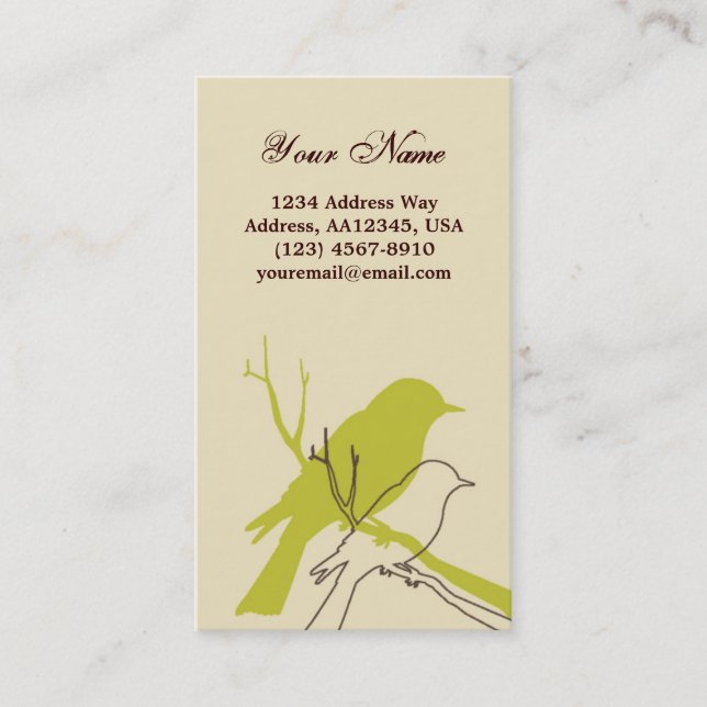 Carte de profil d'oiseau (crème) (Devant)