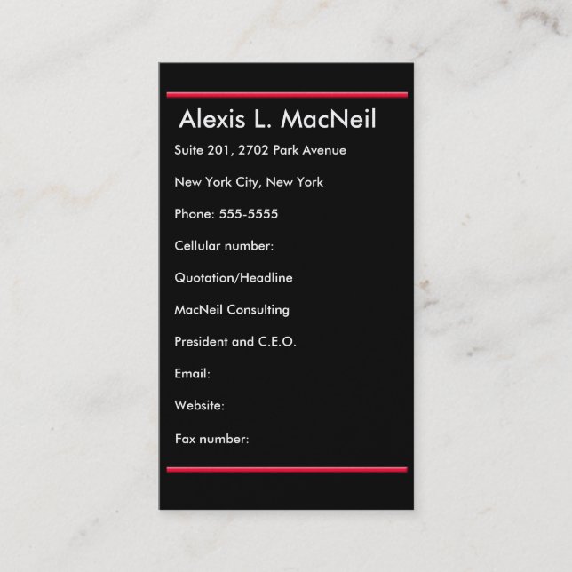 Carte de profil Dramatic Red Tulips (Devant)