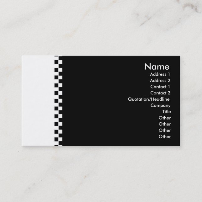 Carte de profil du vérificateur élégant (Devant)