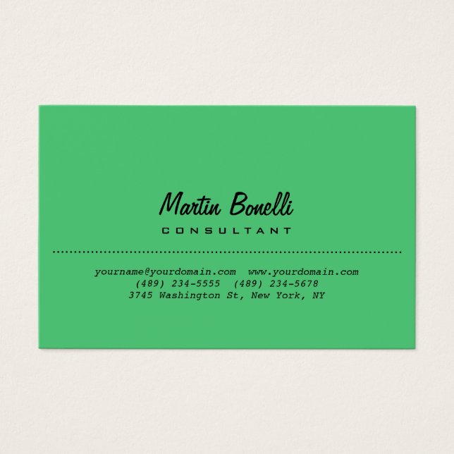 Carte de profil Emerald Green Plain Euro (Devant)