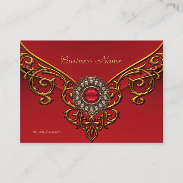 Carte de profil Entreprise Rouge Velvet Bijoux Or (Devant)