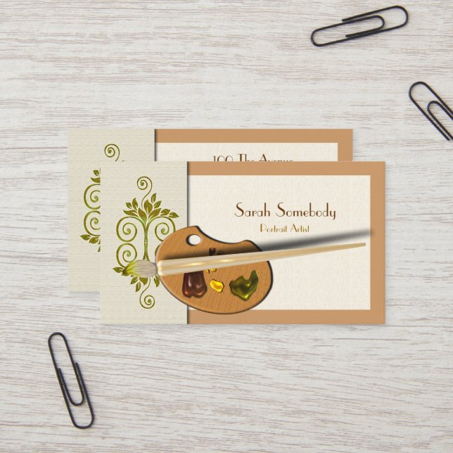 Carte de profil graphique Palette Artistes (Devant/Arrière en situation)