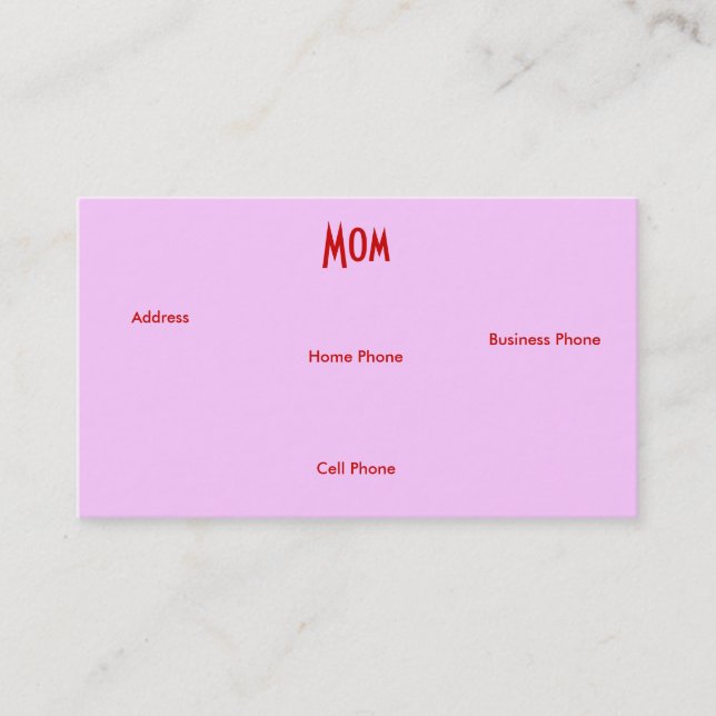 Carte de profil Maman Rose Rose I (Devant)