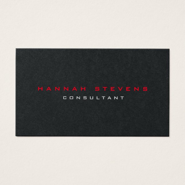 Carte de profil minimaliste rouge noir moderne (Devant)