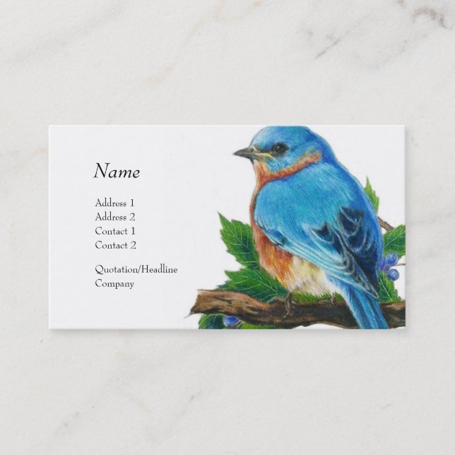 Carte de profil - oiseau bleu (Devant)