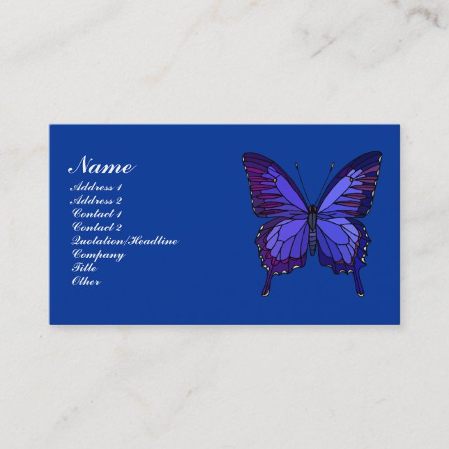 Carte de profil Papillon bleu (Devant)