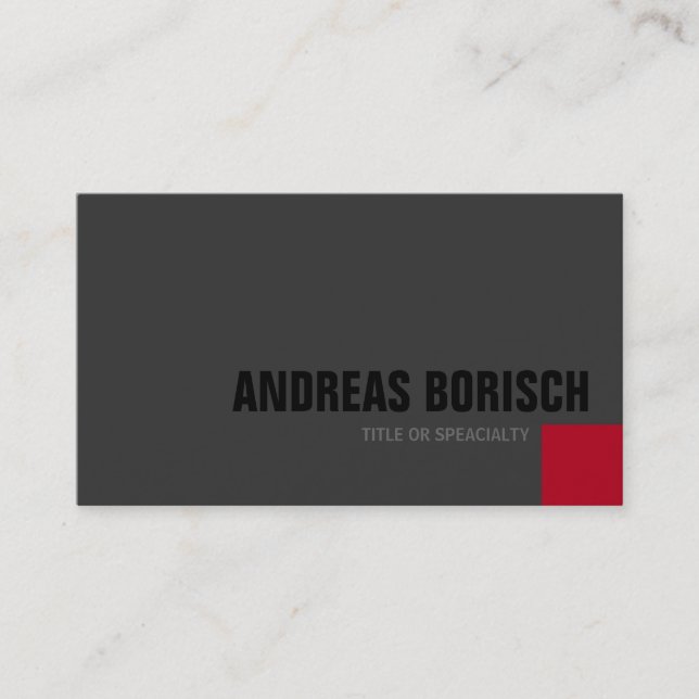 Carte de profil personnalisée Carré rouge gris fon (Devant)