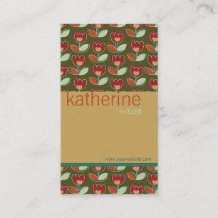 Carte de profil personnalisée Modèle Retro Tulips