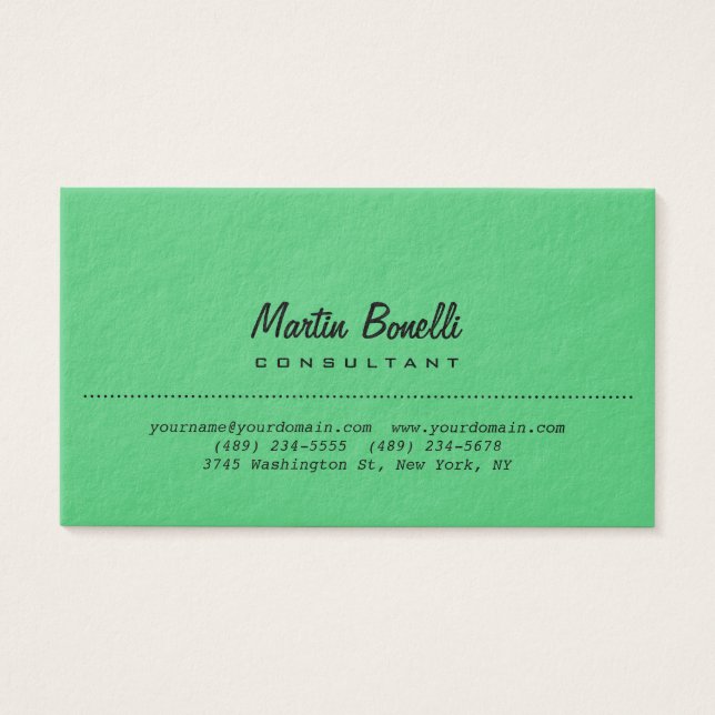 Carte de profil Premium Épais Emerald Green Plain (Devant)
