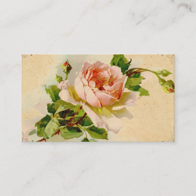 Carte de profil professionnelle Vintage Rose Rose (Devant)