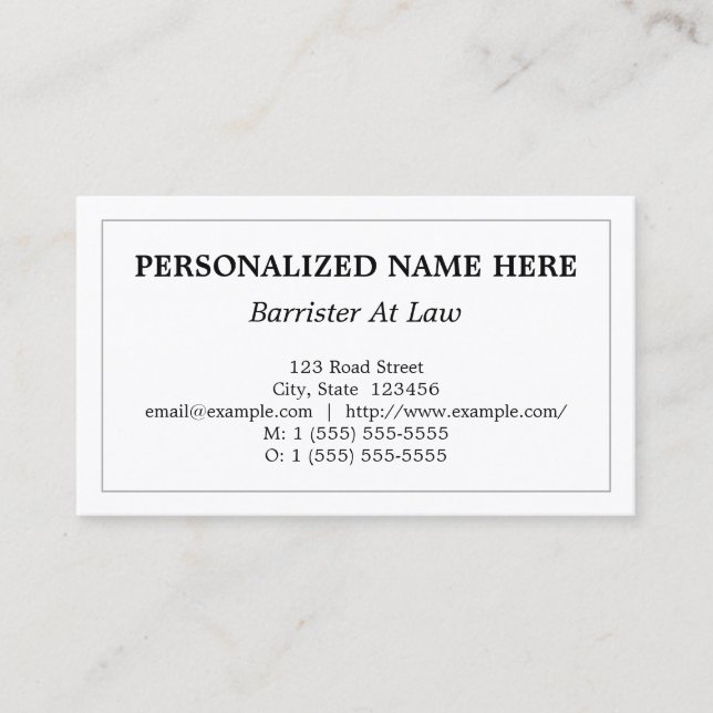 Carte de profil Respectable Barrister At Law (Devant)