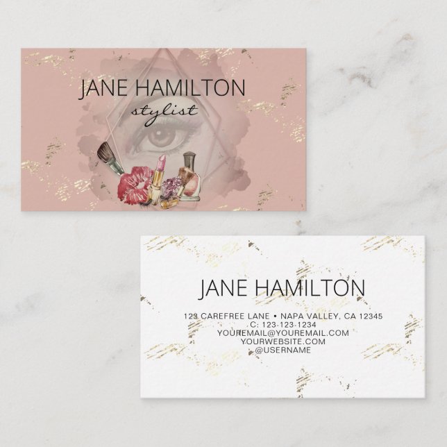 Carte de profil Stylist Beauty Maquillage Lashes (Devant / Derrière)