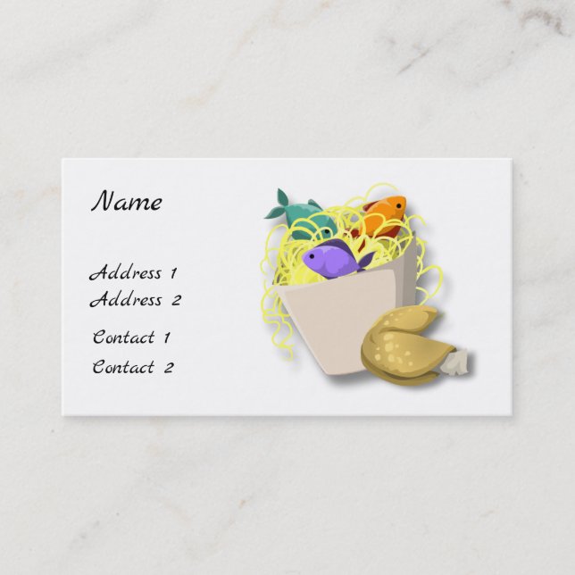 Carte de profil Takeout, Fortune Cookie et Dragon (Devant)