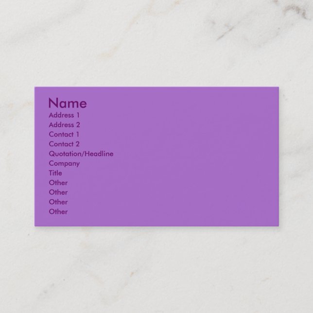 Carte de profil Violet (Devant)