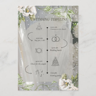 Carte de programme de mariage à pois verdure
