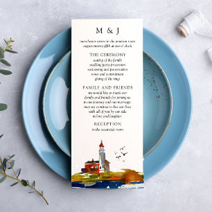 Carte de Programme de Mariage "Au Bord de la Mer"