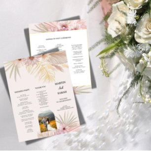 Carte de Programme de Mariage Botanique Bohème Neu