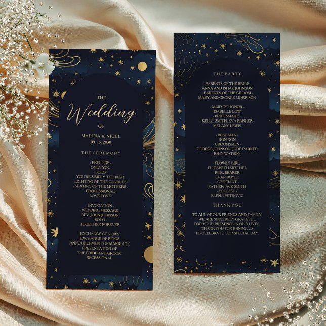 Carte de Programme de Mariage de la Marine Céleste (Créateur téléchargé)