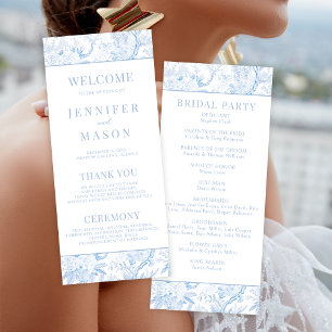 Carte de programme de mariage floral boho