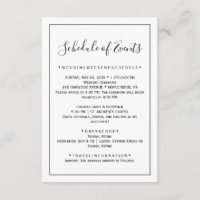 Carte de Programme de Mariage Minimaliste