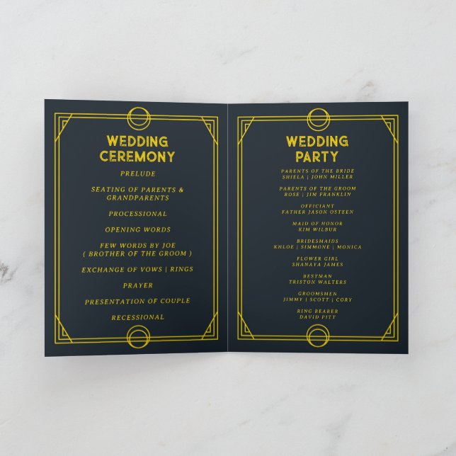 carte de programme de mariage pliable gothique mon (Intérieur)