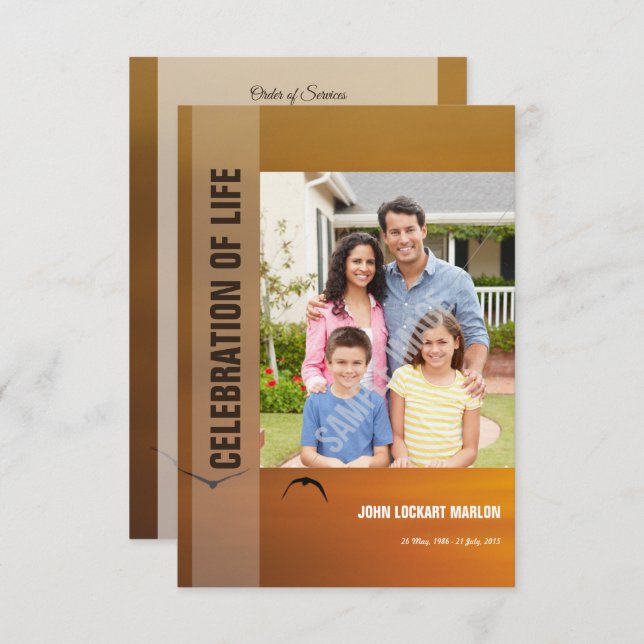 Carte de programme funèbre (Devant / Derrière)