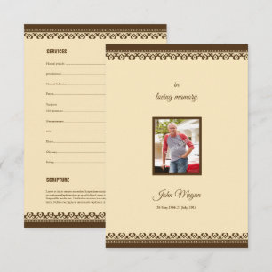 Carte de programme Memorial