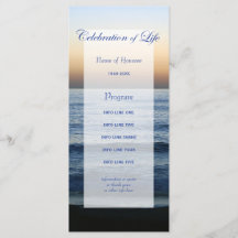 Carte de programme Ocean Blue Celebration of Life