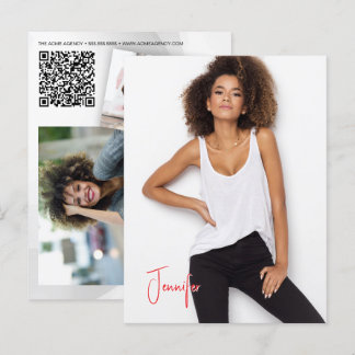 Carte de promo code QR acteur modèle carte postale