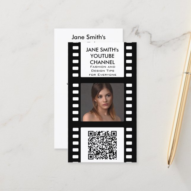 Carte de promotion de canal YouTube - Film Motif (Devant/Arrière en situation)