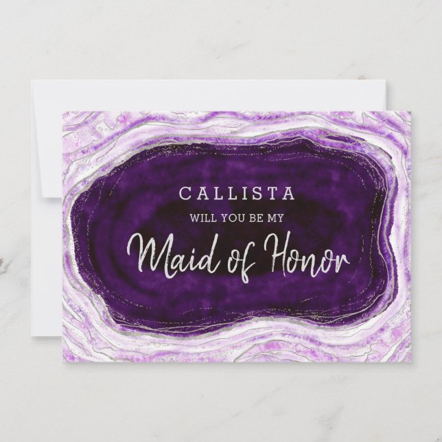 Carte de proposition Amethyst Geode Be My Maid of  (Devant)