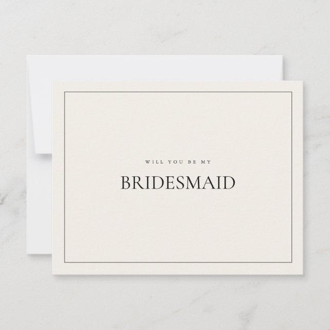 Carte de proposition Beige Bridesmaid moderne et é (Devant)