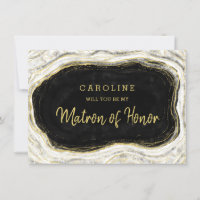 Carte de proposition Black White & Gold Matron of 