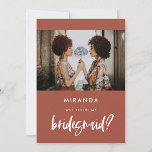 Carte de proposition Bridesmaid en brique brûlée m