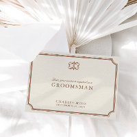 Carte de proposition classique Brown & Ecru Grooms