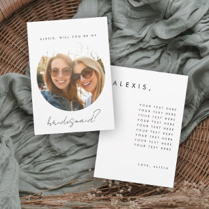 Carte de proposition de Bridesmaid
