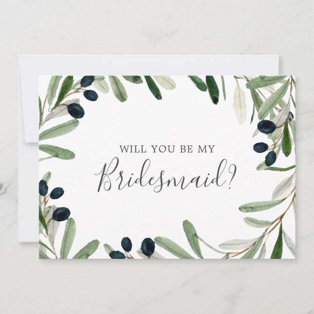 Carte de proposition de Bridesmaid de la Branche d (Devant)