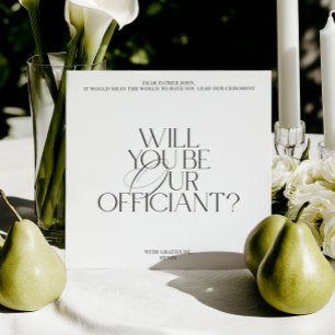 Carte de proposition de célébrant de mariage moder