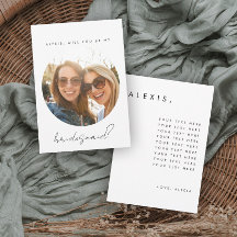 Carte de proposition de demoiselle d'honneur